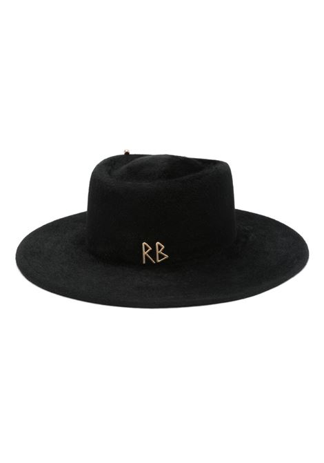 Cappello canotier con piercing in nero Ruslan baginskiy - donna RUSLAN BAGINSKIY | GMB033FPRSCHARB033